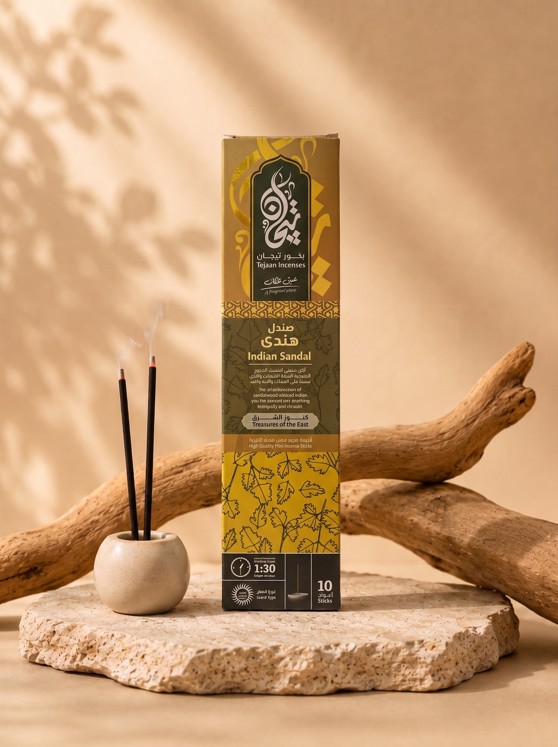 Tejaan Incense | 10 Mini Incense Sticks – Burns up to 1:30 Hours