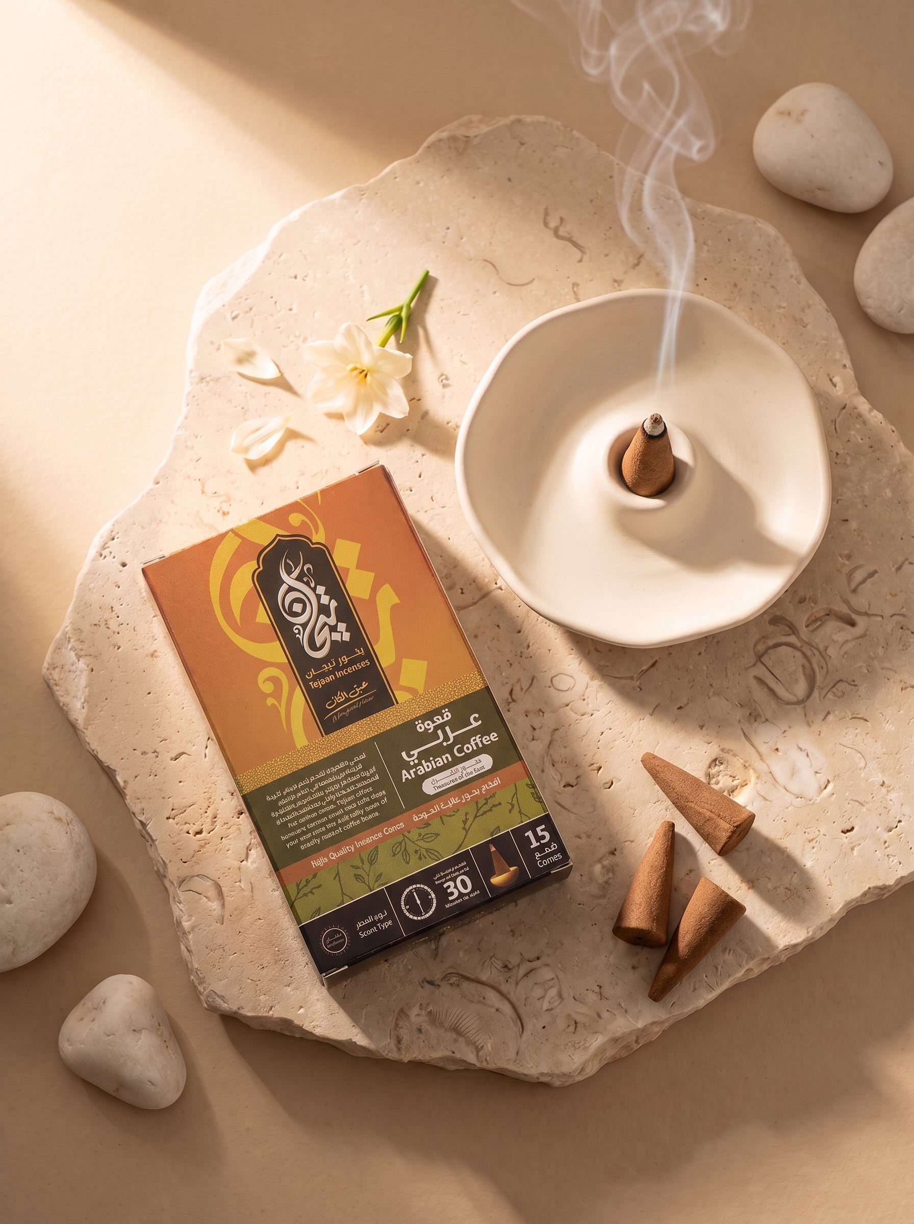 Tejaan Incense | Concentrated Incense Cones – 15 Cones (30 Min Burn)