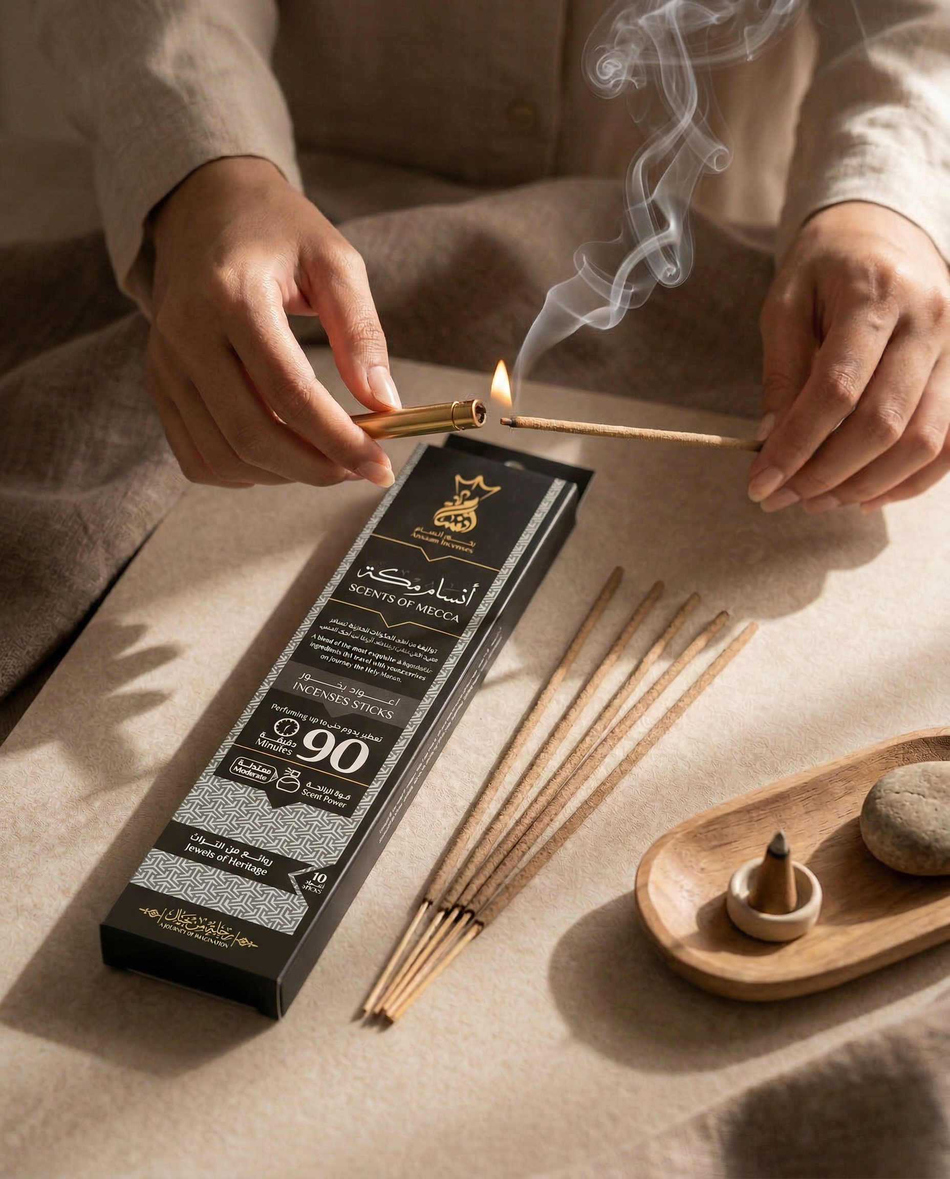ANSAAM SCENTS OF MECCA INCENSE MINI STICKS - LONG LASTING UP TO 90 MINUTES